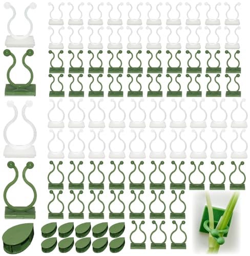LXBCTOP 90 clips para plantas, 5 modelos de soporte de pared para plantas, clips invisibles para plantas trepadoras, clips de fijación para plantas trepadoras, verdes y blancos