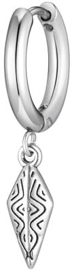 Ohrringe Hängend Edelstahl, Ohrringe Silber Hochzeit Rhombus Damen Schmuck Mode Knorpel Piercing Geschenk für Geburtstag 1 Stück