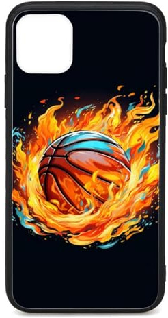 CRIVOTA For iPhone 11 Pro Max Case - All-new Basketball Design, Glass Back + TPU Inner Shell, Extreme Slimness, Military-Grade Protection, Precise Cutouts, Cell Phone Cases for Boys Girls