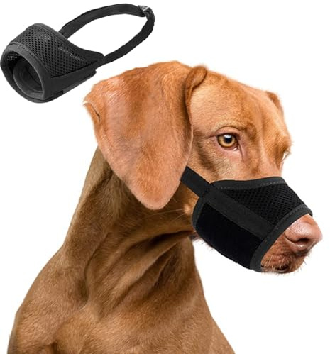 YANJINGSHE Dog Muzzle for Large Dogs Breathable Mesh Adjustable L Black