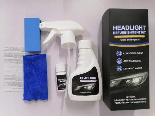 Scheinwerfer Refurbishment Kit, Scheinwerfer Reparatur Flüssigkeit, Auto Scheinwerfer Politur Spray, 2025 New Scheinwerfer Reiniger, für Reinigt und Poliert Vermattete und Vergilbte (1 Stück)