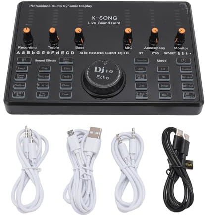 Smart Noise Storning Voice Changer Sound Card 48KHz HD -Audio, 12 Sound FX und 5 Sprachmodi für Live -Streaming, Bluetooth -Wireless -Begleitung, PC Mobile Multi -Geräte -Support