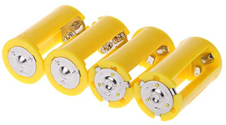 3AA Battery to D Size Parallel Battery Convertor Adapter Holder Pack of 4