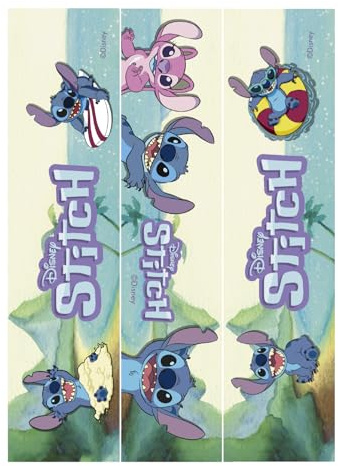 dekora – 3 Rubans en papier comestible Disney Stitch pour gâteaux, bandes décoratives sans gluten, sans lactose, convient aux végétariens, Decoration anniversaire stitch