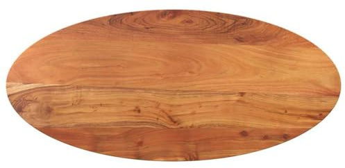 Frdhee Bartisch, Tischplatte 80x40x3,8 cm Oval Massivholz Akazie Platte für Tischbau, Küchenarbeitsplatte, Bürotisch & mehr