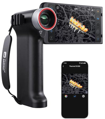 Thermal Camera DV for Bird finding Super Resolution 512x384 Infrared Camera with 5 Rotatable HD Touchscreen, 250m Detection Range 8x Zoom 50 Hz, Thermal Monocular for Outdoor Observation, Black