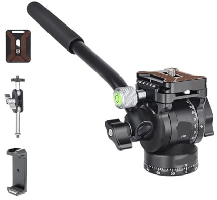 camera ball head, F10/F20 Mini treppiede testa fluida panoramica video fotocamera DSLR con, compatibile con Arca Swiss piastra a sgancio rapido for treppiedi,renewal accessories(F10 Kit)