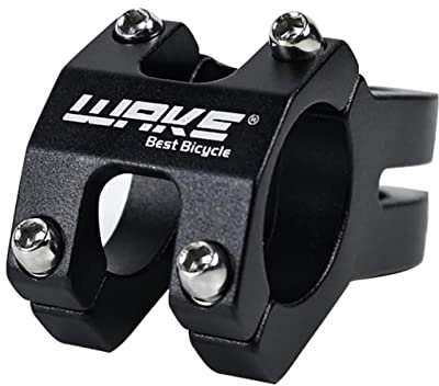 Wake Potence De VéLo 31.8mm En Alliage D'Aluminium Courte pour VéLo De Montagne, Potence De Guidon De VéLo LéGèRe pour VTT, BMX, VéLo De Route, VéLo De Descente, Facile à Installer, Le noir