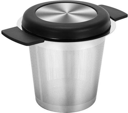 Extra Fine Mesh Tea Infuser Stainless Steel Tea Strainer Steeper for Loose Leaf Tea and Coffee, Tea Filter with Large Capacity for Tea Cups, Teapots, Mugs, Double Silicone Handles