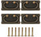 wokery 4 Pcs Drawer Pull Handles and Knobs, Vintage Kitchen Cabinets Cupboard Pull Knobs and Handles, Antique Furniture Door Pull Handles for Bedroom Dresser Wardrobe Drawer Cabinet (95x51mm)