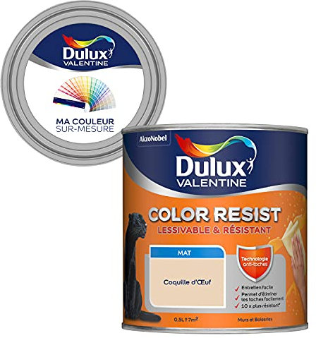 Ma Couleur Sur-Mesure par Dulux Valentine – Peinture Intérieure Murs, Plafonds, Boiseries - Palette Intemporelle, Pièce à Vivre Mat, Coquille d'Œuf , 0,5 L