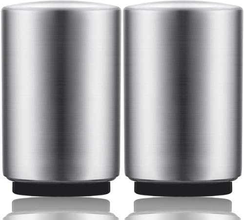 2PCS Premium Beer Bottle Opener, Automatic Stainless Steel Quick Pop the Top Can Openers by Magnet Catching No Damage Caps, Wine Accessory Push Down Off Magnetic Bartender Tool for Home Picnic Camping
