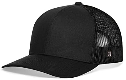 HAKA Trucker Hut für Damen und Herren, blanko Mesh Snapback verstellbare Baseballkappe, schwarz, Einheitsgre