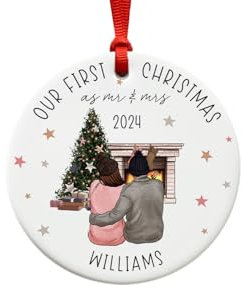 Our First Christmas as Mr and Mrs Ornament - Ceramic Christmas Tree Decoration 2025