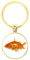 Schlüsselanhänger Glas - Goldfisch, golden