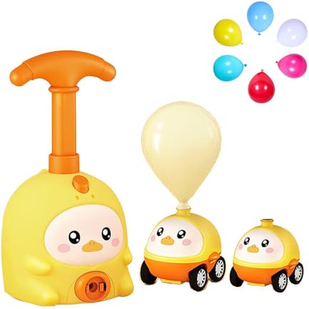 COO11 Kids Balloon Launcher Car Toy Set - yellow Balloon Car Launcher, Pump Suitable for Boys, Girls & Toddlers - Best Birthday