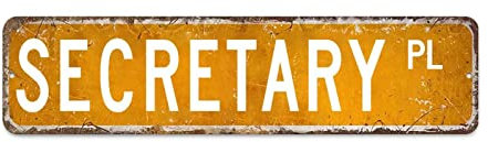 Secretary Straßenschild Secretary Lover Geschenk Sekretär Metallschild Straßenschild Vintage Rustikal Retro 15 x 60 cm