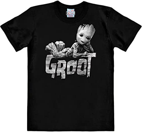 Logoshirt® Marvel Comics I Guardians of The Galaxy I Groot I T-Shirt Print I Damen & Herren I kurzärmlig I schwarz I Lizenziertes Originaldesign I Größe XXL
