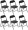 LeChamp Klappstuhl, Metall Kunstleder, Schwarz, 6 pcs