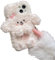 FAOONNMY Flauschige Plüsch Hülle für iPhone 14 Pro, Weiche Warme Pelzig Teddy Hund Plüsch Handyhülle für Frauen Jungen Mädchen, Süße Kunstfell Schutzhülle Stoßfest Kompatibel mit White iPhone 14 Pro