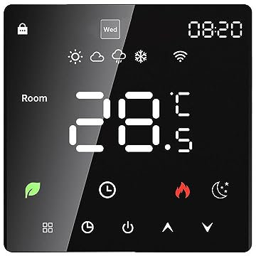 Vislone LCD Display Intelligent Temperature Controller Electric Water Heating Device Thermostat with Weekly Programmable Function