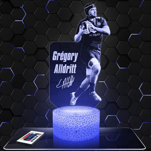 Lampephoto.fr - G. Alldritt Frankreich Rugby-Sportler 3D Lampe, Touch Nachtlicht, Geschenkidee Schreibtischlampe Wohnzimmer Idee Weihnachten für Fans von G. Alldritt Frankreich Rugby-Sportler
