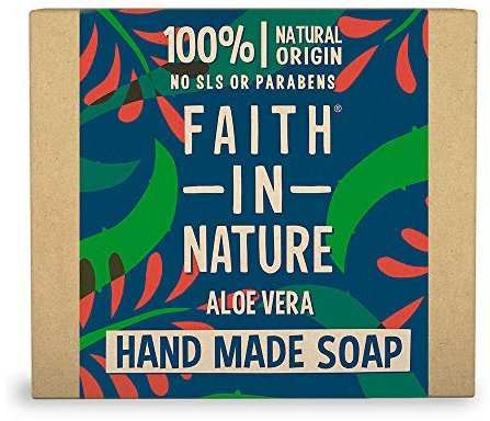 Faith In Nature Natural Aloe Vera Hand Soap Bar, Rejuvenating, Vegan & Cruelty Free, No SLS or Parabens, 100g (Pack of 2)
