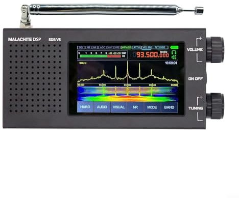 Malachite Receivers, DSP-SDR 1.10d Radio Receiver V5 with Optional Board AM CW SSB NFM WFM Shortwave Radio Receiver 3.5In LCD Display