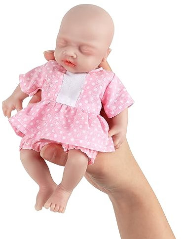 Vollence Mini Bambola Dormiente in Silicone da 18 cm | Piccola e Realistica, Ideale per Nuovi Genitori | Regalo Perfetto per Bambini e Collezionisti - Ragazza