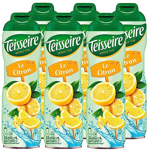 Teisseire Getränke-Sirup Lemon/Zitrone 600ml - Sirup der genauso schmeckt wie die Frucht (6er Pack)