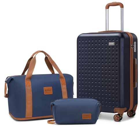 Kono Suitcase Carry On Hand Cabin Luggage Hard Shell Travel Bag Lightweight with TSA Lock,The Suitcase Included 1pcs Travel Bag and 1pcs Toiletry Bag
