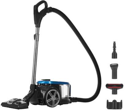 Genius Invictus C7 Aspirateur sans sac 15 pièces Aspirateur traîneau sans sac 900 W Filtre HEPA compact 4 modes Réservoir à poussière 3 l Brosse de sol pour sols durs Tapis