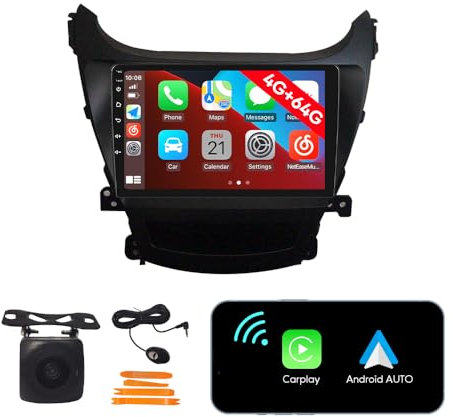 [4G 64G] Android Car Stereo FM Radio Carplay Android Auto 9 Touchscreen Headunit Media Player with Backup Kamera Für Hyundai Elantra 2014 2015 2016