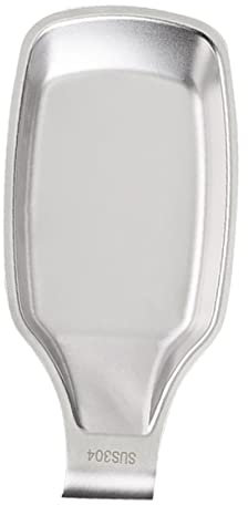 Amosfun soporte para cuchara de cocina portacuchara reposacucharas para estufa cucharilla servicio soporte para espátula porta utensilios Organizador de vajilla acero inoxidable 304 Silver
