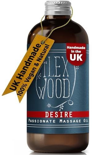 The Ilex Wood (Desire – Veganes, natürliches, leidenschaftliches Spa-Massageöl, handgefertigt, Tuberose – berauschend, blumig. Rose – süß, blumig. Patchouli – tief, holzig. Ylang Ylang – süß, blumig)
