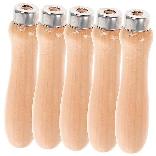 UKCOCO 5stücke Teiliges Holzgriff Für Feilen Griff Ergonomisch Stabile Holzgriffe Für Feilen Schleifwerkzeuge Vielseitig Einsetzbar Für Werkstatt Werkzeuge Metall Holz Bearbeiten