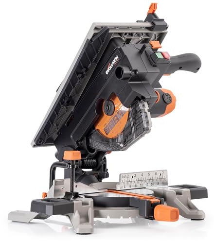 Evolution R8MTS | Sega da tavolo convertibile/da 8-1/4 pollici | Sega multifunzione | Lunetta 0-45° e +/- 45° mitra | Taglio multimateriale: legno, plastica, metallo | Motore compatto e