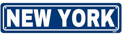 New York City Schild NY Road Metallschilder Straßenschild Wanddekoration | Metallschild für Café, Bar, Pub, Schlafzimmer, Garage, Club, Wandplatte, Heimdekoration