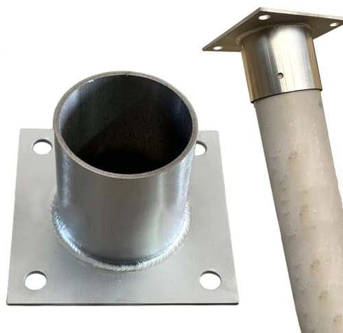4 Inch Round Tube Post Base Flange – Deck Round Shoe Base Instantly Transforms Hand & Stair Rail Feet – Light Posts, Porch, Stair & Fence Base Brackets Covers(1 Pcs)