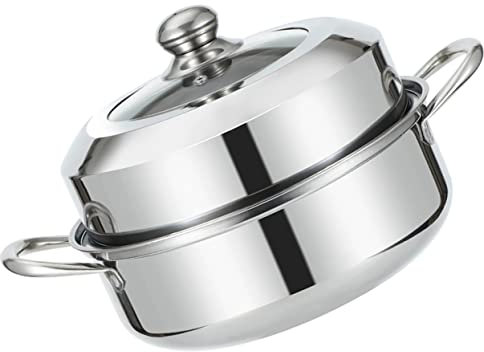 MAGICLULU Vaporiera in Acciaio Inossidabile 1 Set Pentola Per Cottura A Vapore Multifunzionale Per Cucina Domestica Design A Due Strati