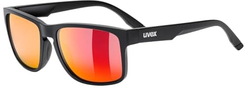 Uvex poise Sportbrille, black matt/mir.red, one size | 100% UVA-, -B, - C Schutz - beschlagfrei