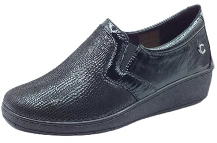 Cinzia Soft IV6323987 Black Mocassini Confort per Donna in Pelle Verniciata Zeppa Bassa (Taglia 35)
