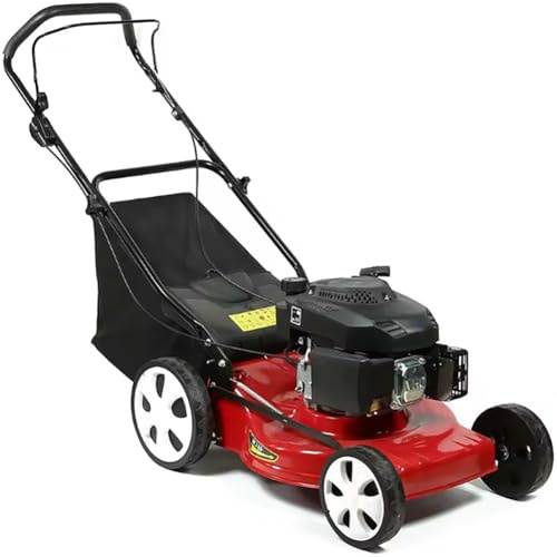 Selbstfahrende Benzin-Grasschneidemaschine, 51 cm breiter Rasenmäher, 7 einstellbare Schnitthöhen (25–75 mm), 55 l Grasfangsack | 173-cm³-Viertaktmotor, leichtes, wendiges Design für Gärten
