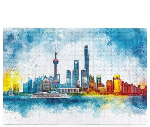 Puzzle 3000 Teile, New York Puzzle 3000 Teile Erwachsene, Landschaft Holzpuzzle Erwachsene mit Exquisiter Verpackungsbox, EIN Herausforderndes Rätsel, Holzpuzzle für Zimmer Wanddeko, Geschenke, -4246
