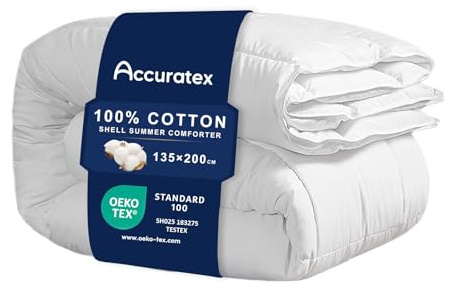 ACCURATEX 250GSM Bettdecke mit 100% Baumwollbezug, Ganzjahresdecke 135×200
