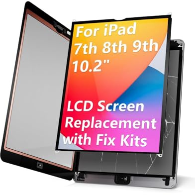 Dilcmtif for iPad 7th 8th 9th Gen 10.2 LCD Screen Replacement Display Assembly (Model: A2197 A2198 A2200 A2270 A2428 A2429 A2430 A2602 A2603 A2604 A2605) with Repair Kits (Not Touch Glass)