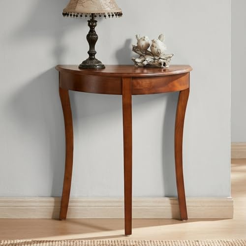 HDZNDH Tavolo Consolle Ingresso Legno Mezzaluna Moderno, Consolle Stretta Semicircolare, Tavolino Decorativo Per Corridoio, Ingresso, Soggiorno, Tavolo Salvaspazio Per Piccoli Ambienti
