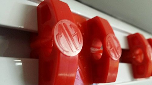 Mark Harrod Pack of 25 - Football Goal Net Hooks, Perfect Fixings for Aluminium Goals - Attachments - Clips - Select your teams colours to really stand out on the field (Pack of 25 - Red)