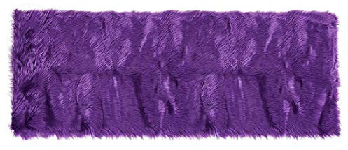 sourcing map Weicher Kunstfell-Teppich für den Innenbereich, flauschig, Kunstfell-Teppich für Schlafzimmer, Sofa, Wohnzimmer, rechteckig, waschbar, Bodenmatte, 60 x 150 cm, Lila
