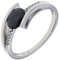 Jobo Damen-Ring aus 585 Weißgold mit Safir und 10 Diamanten Größe 58